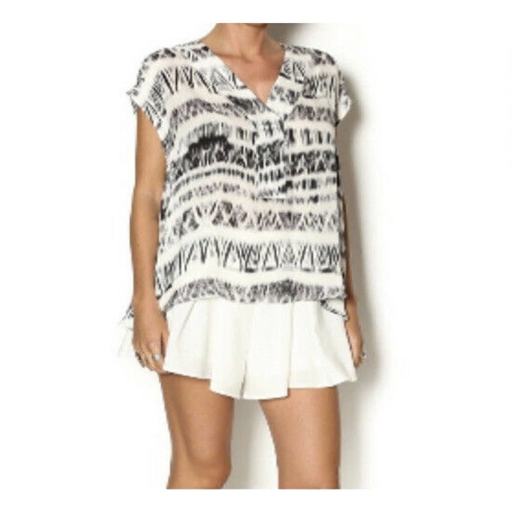 Parker Holland Top women's silk blouse sleeveless V-Neck Size XS lightweight